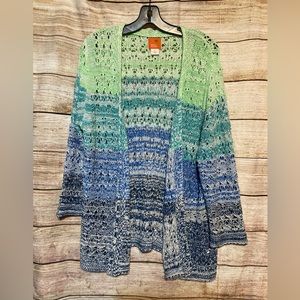 Heart of Palms crochet cardigan sweater-Ladies XL